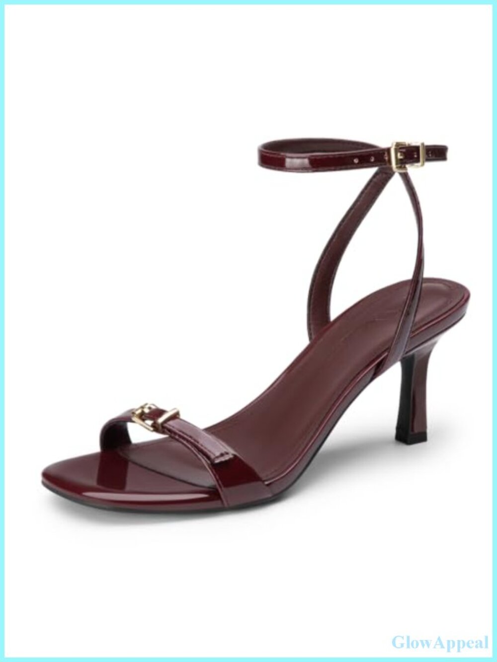 Kitten Heel Square Open Toe Ankle Strap Sandals Formal Evening Party